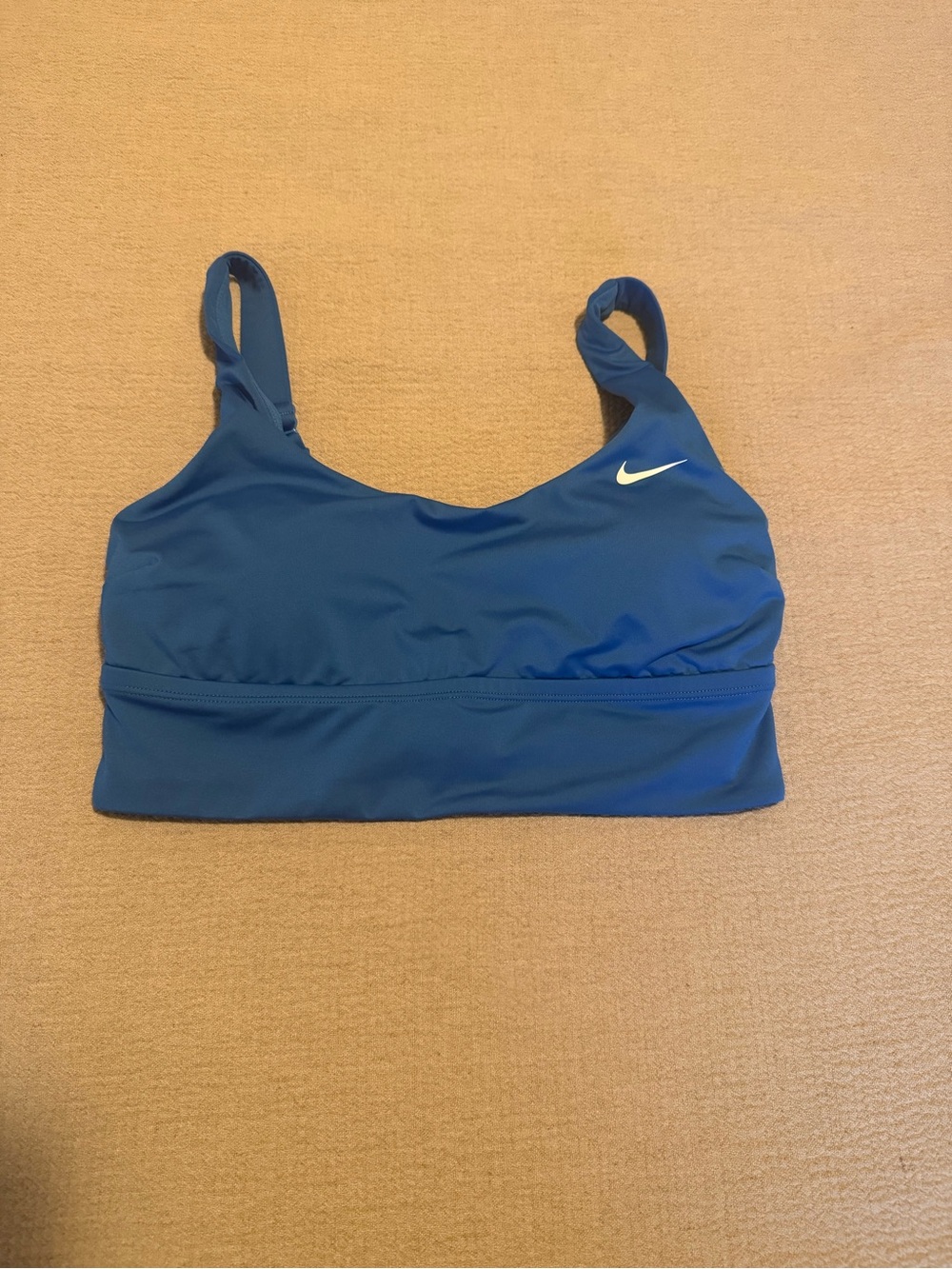 Nike Teal-Blue Sports Bra with Swoosh